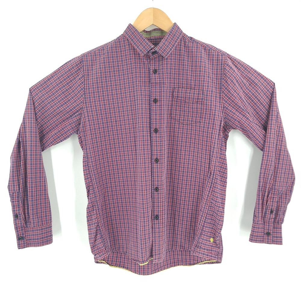 Descendant of Thieves Shirt Mens Large Red Plaid Limited Dres Ladro Button